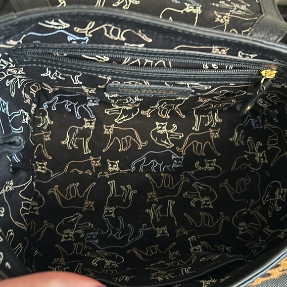 Vera Bradley Quilted Stella Leather Mini Satchel Crossbody Bag Cheetah Black Cat - Picture 12 of 15